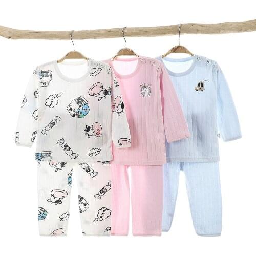 Newborn Baby Pajamas Sets Kids Four Seasons Underwear Full Sleeve Suit Infant Casual Home Clothes Pullover Sleepwear+Pants