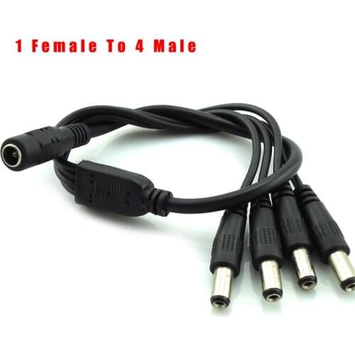 Gakaki 1 Pc Wholesale 2.1*5.5Mm 1 Female To 4 Male Splitter Plug Cable Surveillance Dc Power Supply 12V For Cctv Video Camera