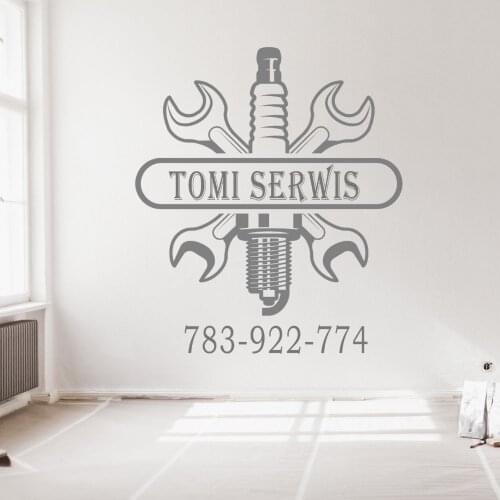 Personalized Auto Garage With Number Wall Decal Car Service Sticker For Garage Decoration A002256