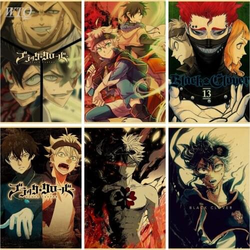 Anime Posters Black Clover Poster Poster Retro Poster Canvas Painting Wall Art Picture Home Decor Photos for Childrens Room