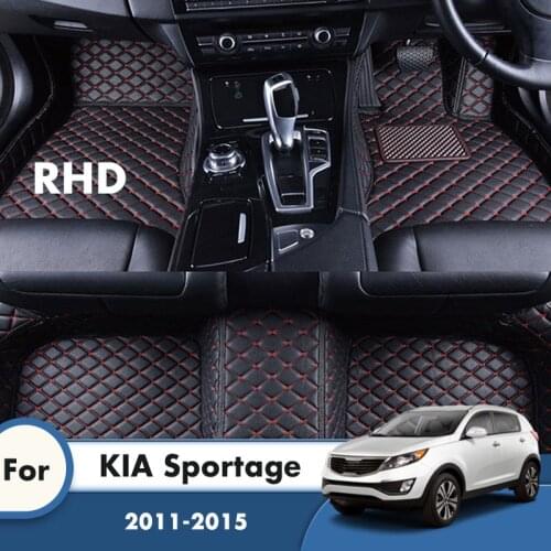 RHD Leather Car Carpet For KIA Sportage 2015 2014 2013 2012 2011 Car Floor Mats Custom Foot Pads Auto Accessories Interior Cover