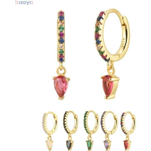 Andywen 100% 925 Sterling Silver Ovals Fine Jewelry Piercing Women Water Drop Turquoise Drop Earring 2021 Fashion Crystal