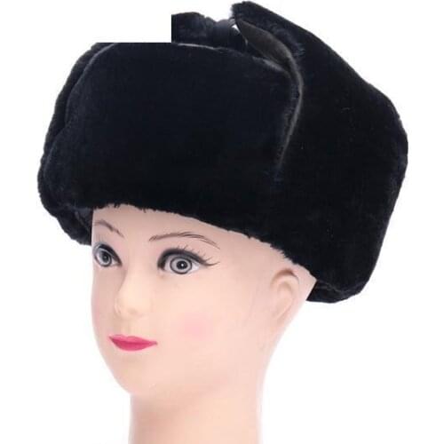 Man Autumn Plus Size Plus Velvet Thicken Bomber Hats Male Winter Oversized Warm Ear Protection Caps Men Bomber Caps