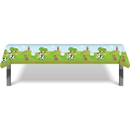 130*220 cm 1pc Farm animals Theme Table Cloth for Kids Happy Birthday Party Decoration Table Cover Farm Event Party Supplies