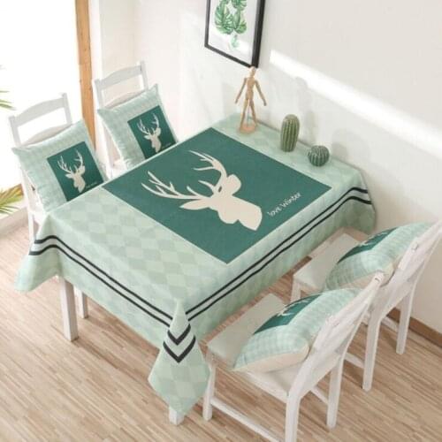 European style Deer pattern Modern styleTable Cloth Cotton Linen coffee Tablecloth Dining Table Cover For Kitchen Decor