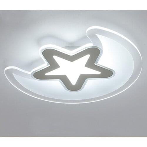 Modern Simple 32W/40W LED Moon Star Kids Bedroom Ceiling Lights Dining Room Living Room Acrylic Flush Mount Lamp Lighting CL212