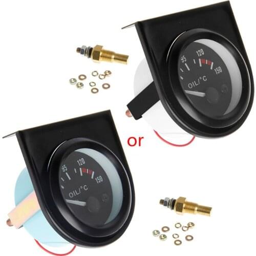 Universal 2" 52mm LED Light Car Pointer Oil Temperature Temp Gauge 50-150℃ New