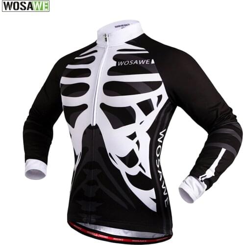 WOSAWE Skeleton Sublimation Printing Cycling Jersey Wear 3 style Polyester Cycling Clothing Summer Men Quick Dry Bicycle Jerseys