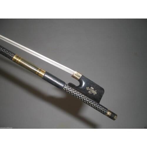 1 PC 4/4 Pro GOLD Braided Carbon Fiber Cello Bow Ebony Frog 1501