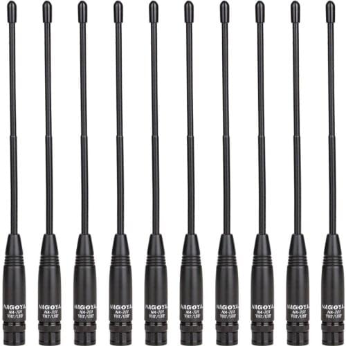 10pcs New Nagoya NA-701 BNC Dual Band flexible whip handheld Antenna For ICOM Yeasu Kenwood Portable Walkie Talkie Two Way Radio