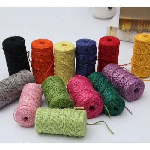 100M Natural Burlap Hessian Jute Twine Cord Hemp Rope Party Wedding Gift Wrapping Cords Thread DIY Scrapbooking Craft Decor