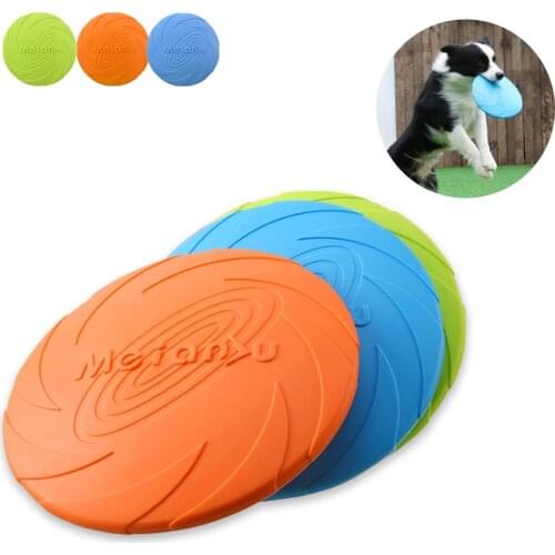 15cm Dog Flying Discs Toy Eco Friendly Soft Rubber Floatable UFO Resistant Bite Chew Disk Puppy Interactive Training Pet Supplie