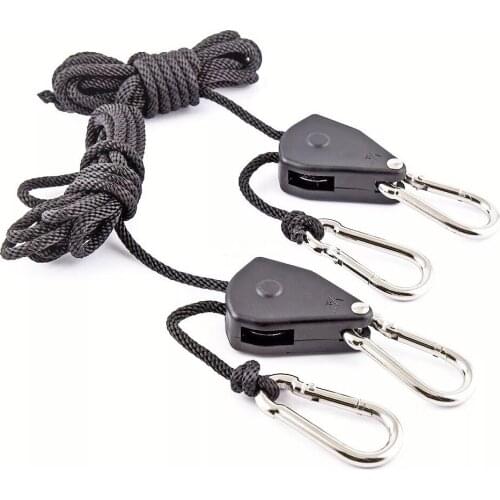 2PC adjustable pulley sling sling ratchet hook maximum load 150 lb lamp lifter reflector cup LED hanger assembly sling