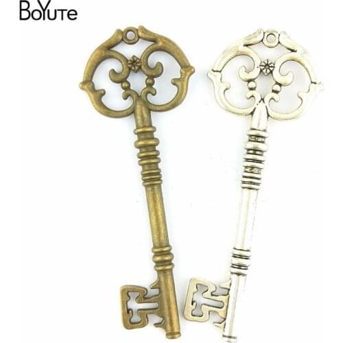BoYuTe (20 Pieces/Lot) 30*80MM Antique Bronze Silver Plated Zinc Alloy Materials Diy Pendant Key Jewelry Making Findings