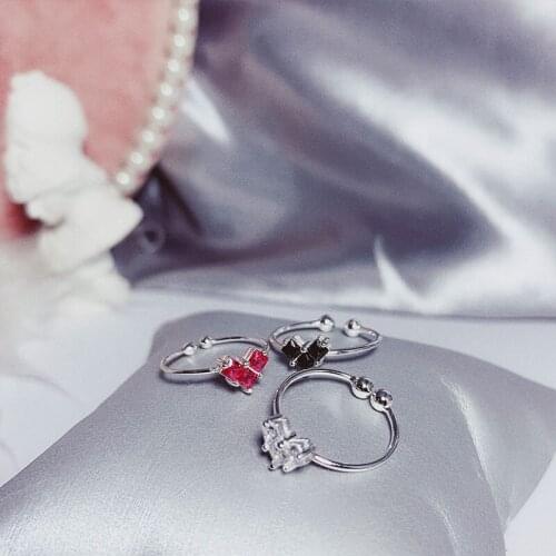 Elegant Quality 925 Rings Ins Fashion Creative Opening Heart-Shaped Love Zircon Ring 925 Sterling Silver Ring for Women Gift