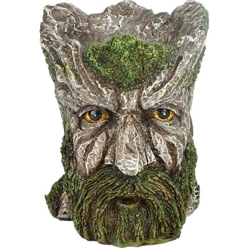 Old Man Head Figure Planter Green Plant Pot Desk Pen Holder Garden Decor