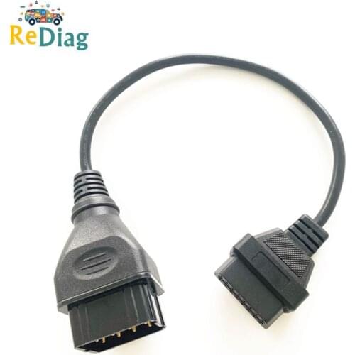 For GAZ 12Pin Male to 16PIN Female Adapter OBD2 extension Cable For Gaz 12 pin work on Heavy Duty Truck Car