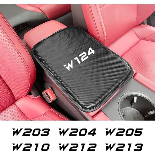 Leather Car Armrest Mat Cover For Mercedes W124 W203 W204 W205 W212 W213 W210 W211 W140 W168 Auto Accessories Protective Pad