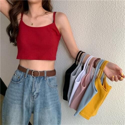 New Fashion Women Sexy Solid Summer Camis Crop Top Female Casual Tank Tops Vest Sleeveless Cool Streetwear Club High Street
