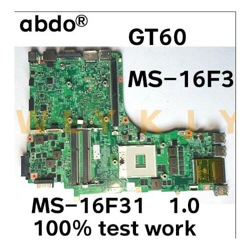 For MSI GT60 MS-16F3 X58F notebook motherboard MS-16F31 VER 1.0 PGA989 HM77 DDR3 100% test work
