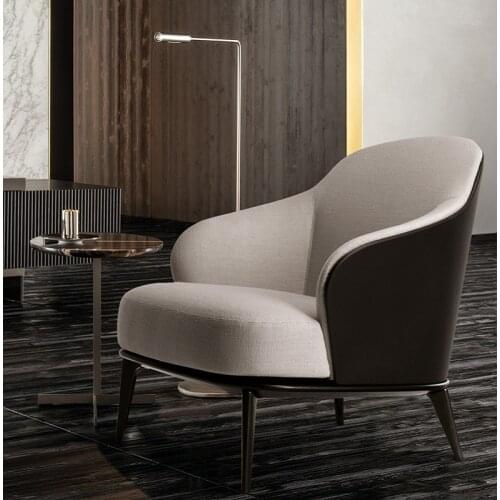 Home Bedroom Furniture Fabric Accent Armchairs Wooden Hotel Furniture Single Seat Sofa Chair