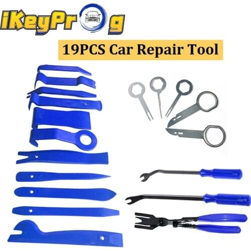 19pcs DIY Car Repair Tool Kit Auto Car Radio Panel Trim Dashboard Removal Set Hard Plastic19PCS Car Pry Disassembly Tool