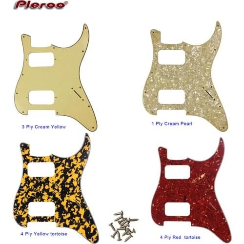 Pleroo Custom Guitar Parts - For 72' 11 Screw Hole Standard St HH Humbuckers Guitar pickguard No control holeS cratch Plate