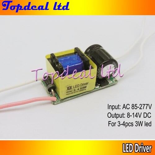 Wholesale 50pcs 3x3w 4x3w 600ma Constant Current Led Driver, Output 8-14v LED Transformer For 9W 12W Bulbs Lamp Driver