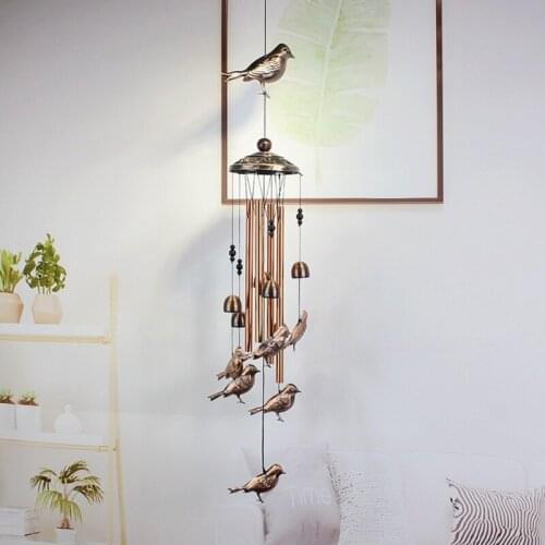 Pastoral Style Animal Wind Chime Ornament Vintage Metal Multi-tube Wall Hanging Decor Suitable for Home Living Room Yard