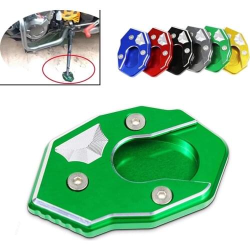 For Kawasaki ZX6R ZX10R Z1000 Z1000SX Z800 Z900 Z650 Z750 Z900RS Motorcycle CNC Kickstand Sidestand Stand Extension Enlarger Pad