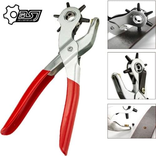 Leather Belt Hole Punch Plier Eyelet Puncher Revolve Sewing Machine Bag Setter Tool Watchband Strap Household leathercraft