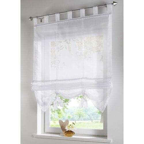 Cortinas European Style Roman Hanging Curtains For Kitchen Tulle Solid Sheer For Bedroom Window Voile Panel Lifting Curtain