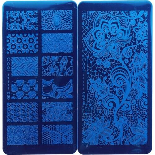 Template ! 1pcs Nail Template Cooi01-12 Nail Art Plate Stainless Steel Image Cooi Nail Art Stamping Template DIY Nail Tool