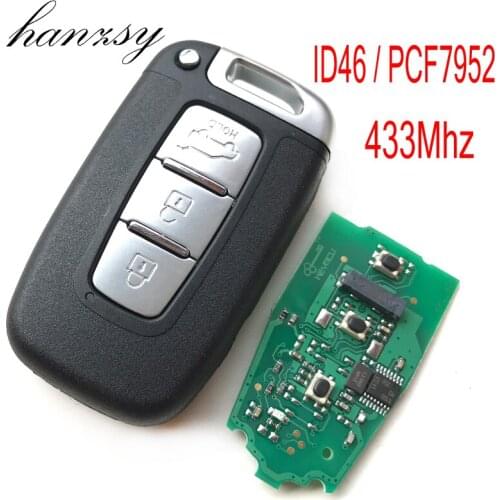 3 Button Smart Key For HYUNDAI I30 I45 Ix35 Genesis Equus Sonata Veloster Tucson Elantra with PCF7952 Chip 433Mhz Remote Car Key