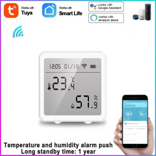 Tuya Smart Wifi Temperature Sensor Indoor Hygrometer Thermometer Sensor With LCD Display Support Alexa Google Assistant