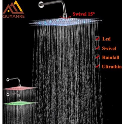 Vidric Vidric Concealed LED Shower Faucets Set Wall Mounted Rainfall Shower Head Handheld Shower Mixer Tap Bath&Shower Faucets