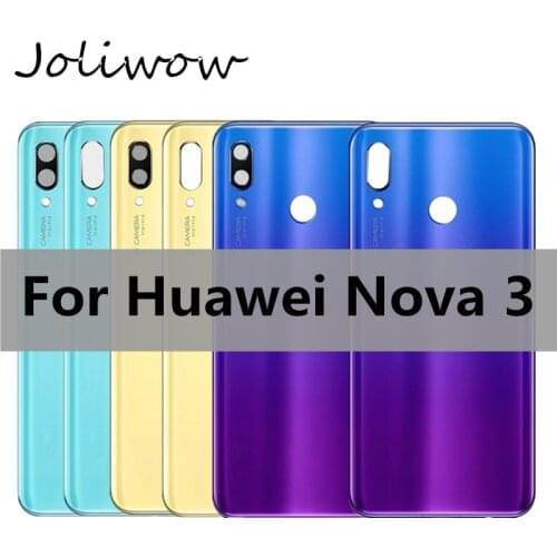 For Huawei nova 3 Battery Cover Back Glass Rear Door Housing Case back Cover Rear Glass Panel For Huawei nova3 Back Cover