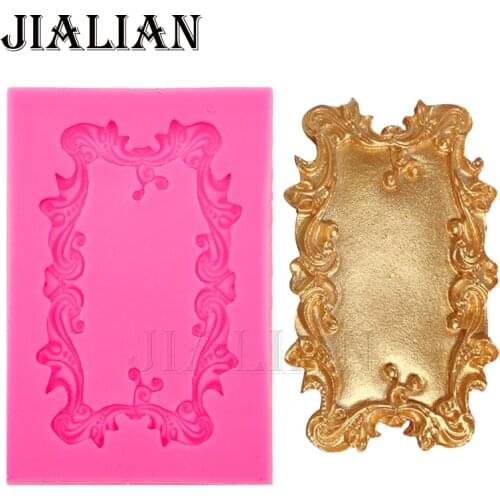 Mirror/picture frame modelling 3D Silicone Molds Cake Decoration Fondant tools chocolate sugar art displays T0546