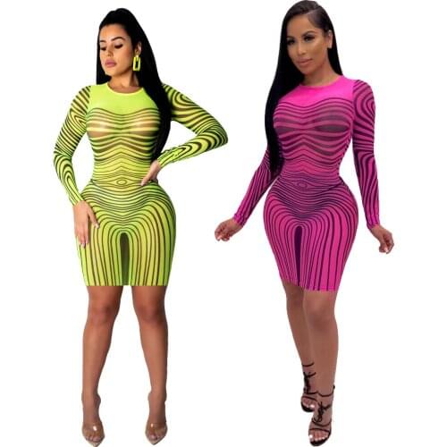 2019 New Striped Fashion Casual Dress Summer Wrist Dresses Party Clothes Sundress O Neck Mini Wrap Dress Clubwear Women Clothes