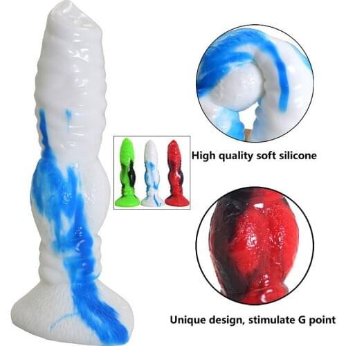 Animal Dildo Wolf Dog Penis Sex Toys For Women Vagina Anal Masturbator Suction Big Dick Couple Lesbian Flirting Sex Products