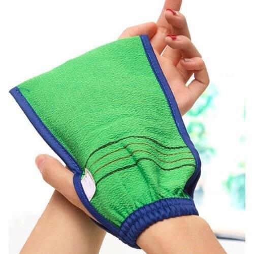 1Pcs Polyester fibre Shower Spa Exfoliator Two-sided Bath Glove Body Cleaning Scrub Mitt Rub Dead Skin Removal Shower tool