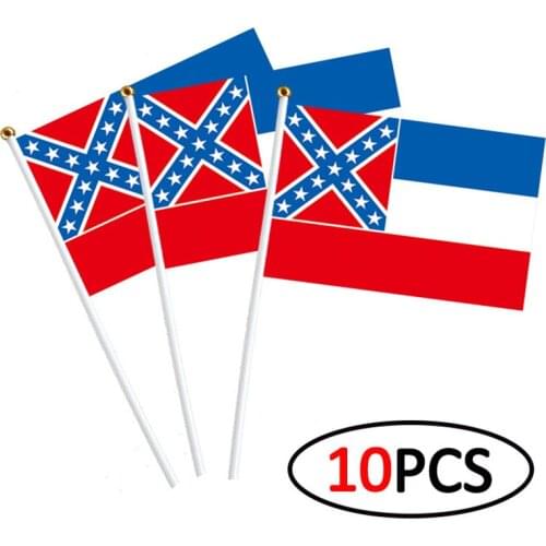 10/1Pcs Holding Mississippi State National Flag Paper Small Flag 30*20cm High quality Portable American Flag Banner Home School