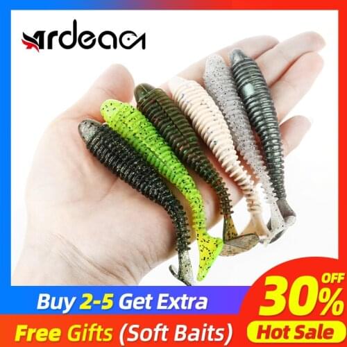 ARDEA soft lures 70mm 3g 10pcs Worm Silicone Jig Wobblers for Carp Bass Swimbait Fishing Artificial Double Color soft bait