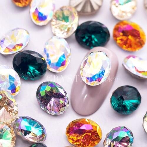100% Original Crystals From Austria 4160 10x8mm Mystic Oval Fancy Stone For Nail Art Beauty DIY Wedding Dress Accessroies