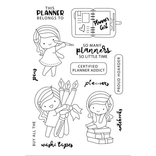 11x16 Girl drawing TBig ice cream ransparent Clear Stamps Silicone Seals for DIY scrapbooking photo album Card Making