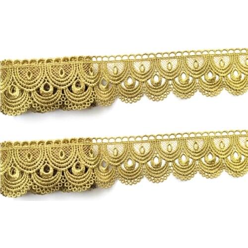 2Yards fashion crafts Flower Embroidered Lace Fabric Trim DIY Sewing Handmade Materials