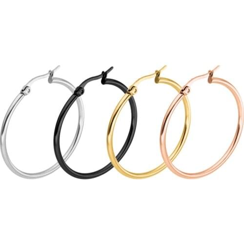 Big ear ring Hoop Huge Exaggerated explosion round ear clip stainless steel earrings female Circles Gold Women jewelry Bijoux