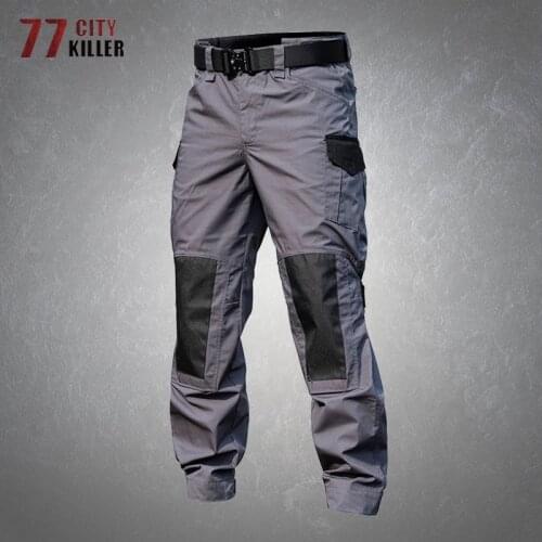 Tactical Military Patchwork Pants Mens Outdoor Waterproof Elasticity Cargo Trousers Male Streetwear Commuter Combat Army Pants