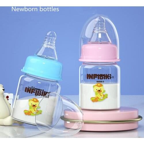 60ML Newborn bottles borosilicate Glass Baby Feeding Bottles Anti-Colic Breast-Like Nipple bottle For Infant Small Cute for 0-6m