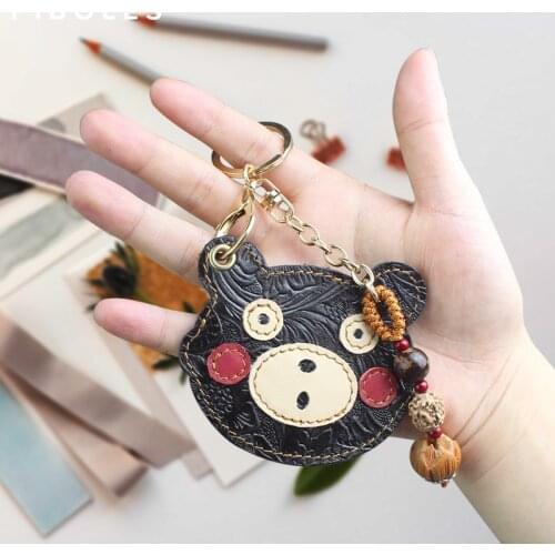 100% Cow Leather Door Key Wallet Pouch Business Men Handmade Genuine Leather Car Key Case Access ID Key Ring Keychain